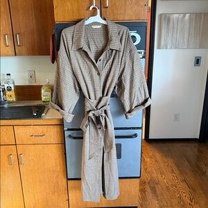 Plaid Midi Dress with Belt